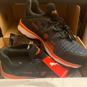 NEW PUMA MEN’S RUSH 2.0 BLACK ORANGE SAFETY SHOES SIZE 11