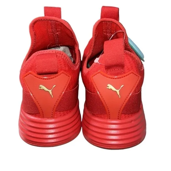 NEW! PUMA Red SoftFoam  Pull On Hi Top Radiate Mid Training Shoes Sneakers!