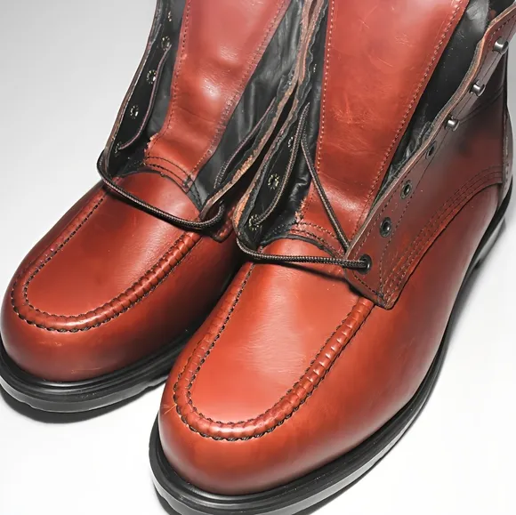 NEW RED WING BOOTS SUPERSOLE RED MOC TOE 202 BOOT MENS SIZE 13 H DURABLE LEATHER