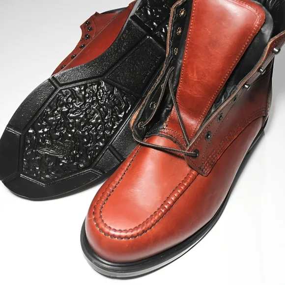 NEW RED WING BOOTS SUPERSOLE RED MOC TOE 202 BOOT MENS SIZE 13 H DURABLE LEATHER