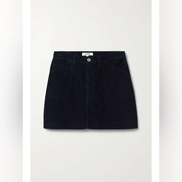 New! RE/DONE Redone 70s Navy mini corduroy skirt 💙 sz 26 NWT
