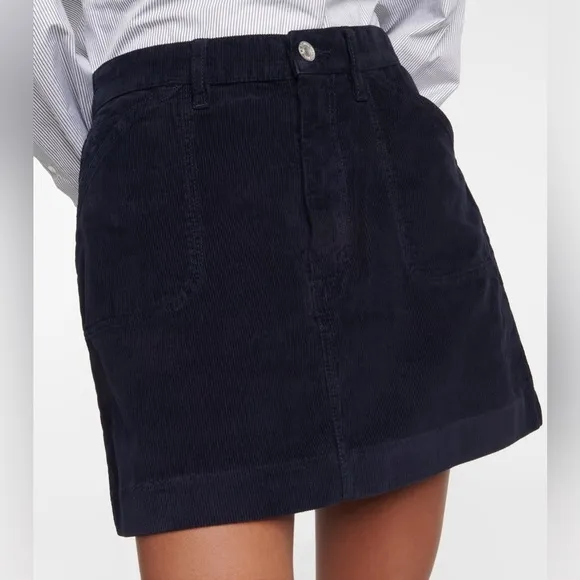 New! RE/DONE Redone 70s Navy mini corduroy skirt 💙 sz 26 NWT