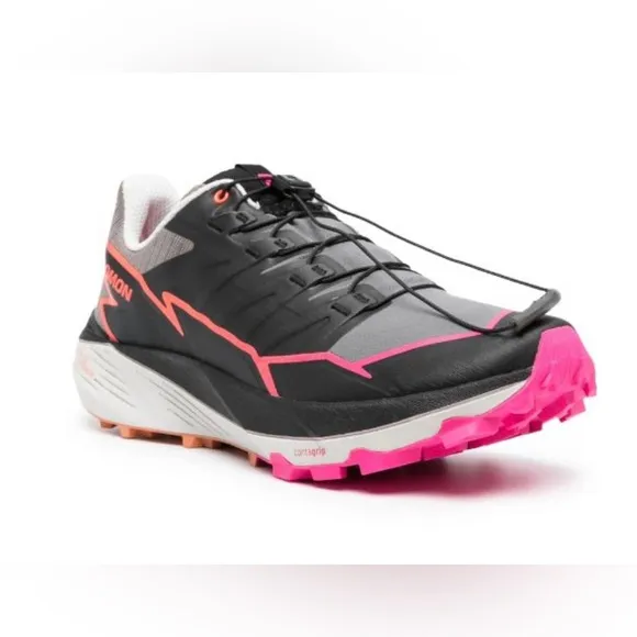 NEW Salomon Thundercross Trail Running Shoes Black/Grey Pink Accents