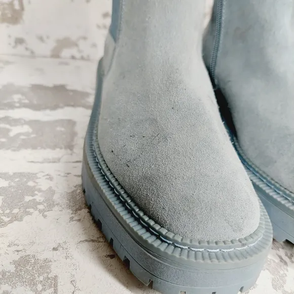 NEW Sam Edelman Kids Laguna Blue Suede Slip On Ankle Boots T455