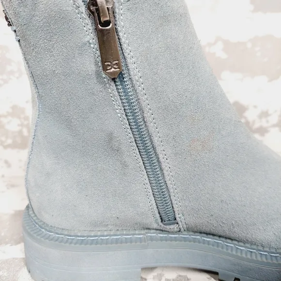 NEW Sam Edelman Kids Laguna Blue Suede Slip On Ankle Boots T455