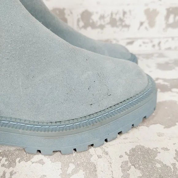 NEW Sam Edelman Kids Laguna Blue Suede Slip On Ankle Boots T455