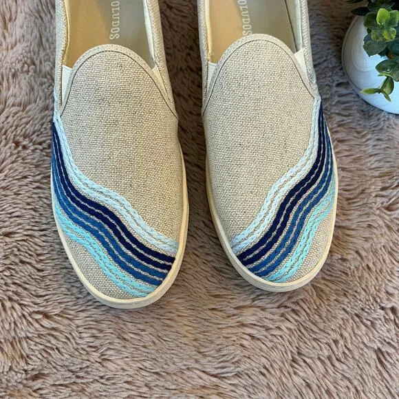 NEW Soludos Bondi Wave Embroidered Slip On Sneakers Size: 9.5