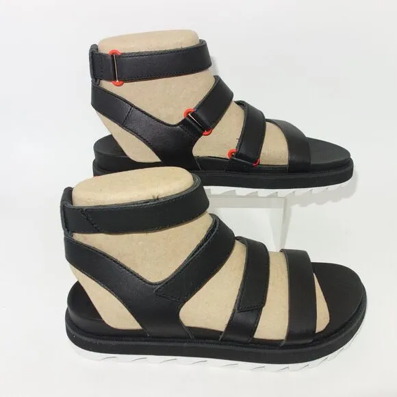 NEW Sorel Flatform Roaming Multi Strap Black Sandals Shoes Women's 6