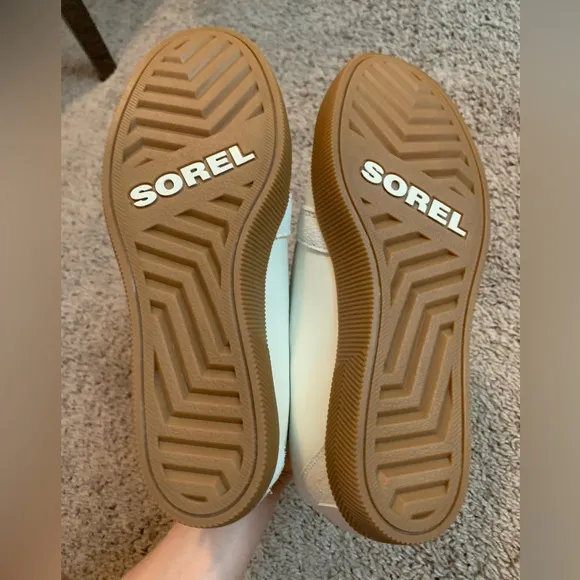 New Sorel Out N About Slip On Wedge Bootie Ankle Boots Sea Salt White Size 85
