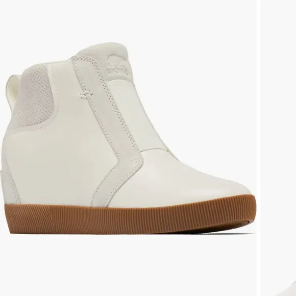 New Sorel Out N About Slip On Wedge Bootie Ankle Boots Sea Salt White Size 85