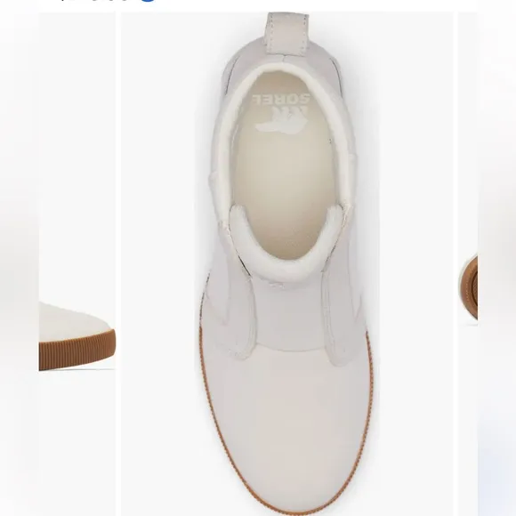 New Sorel Out N About Slip On Wedge Bootie Ankle Boots Sea Salt White Size 85
