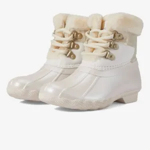 New Sperry Kids Alpine Saltwater Cream Water-Resistant Duck Boots