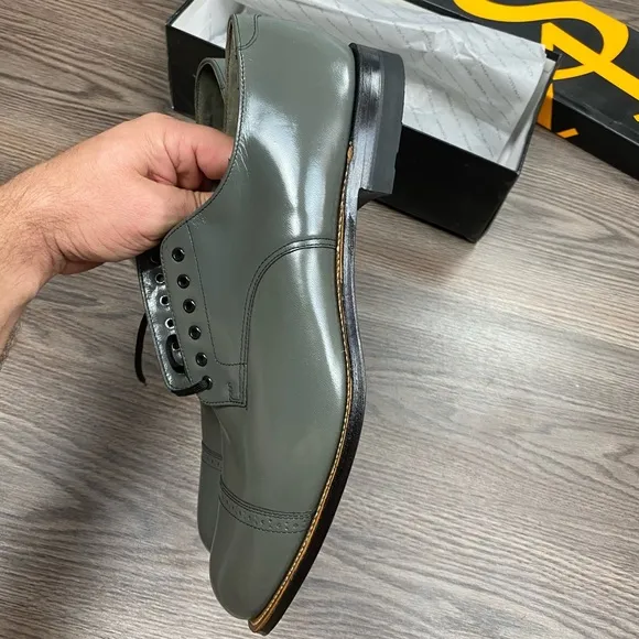 NEW Stacy Adams Madison Steel Gray Oxfords 12 D