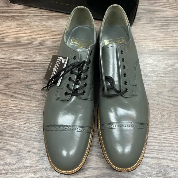 NEW Stacy Adams Madison Steel Gray Oxfords 12 D