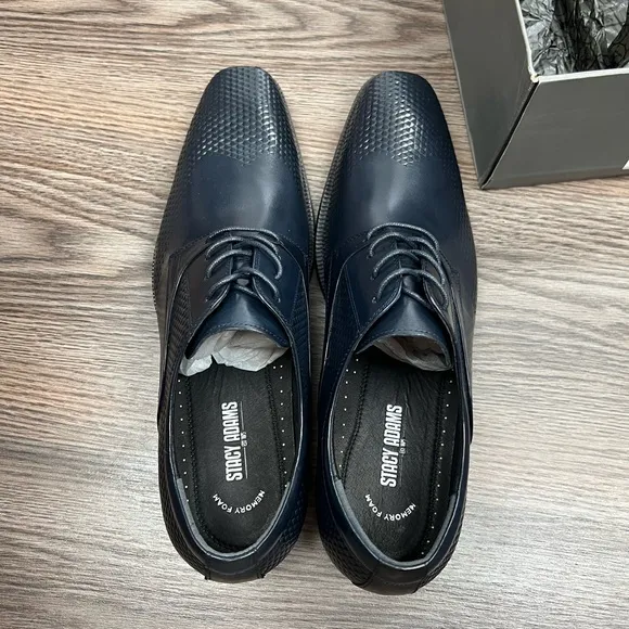 NEW Stacy Adams Navy Blue Wingtip Oxfords 10.5 M