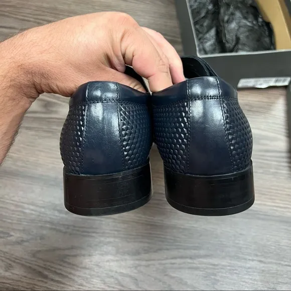 NEW Stacy Adams Navy Blue Wingtip Oxfords 10.5 M
