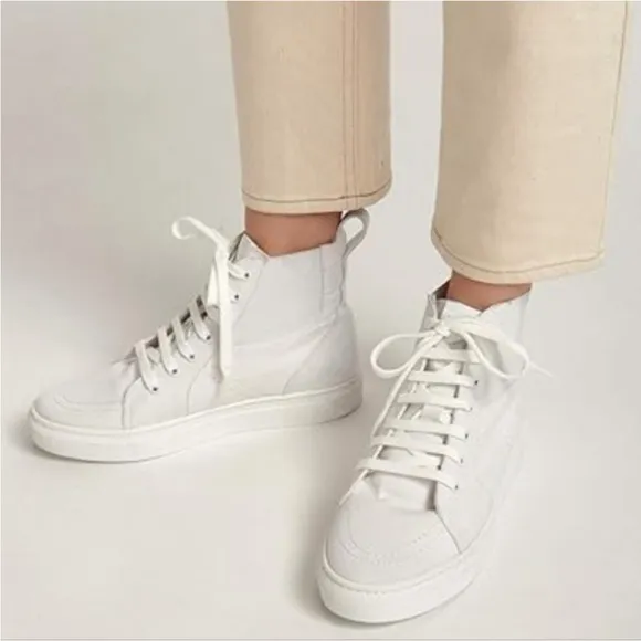 NEW! THAKOON 36/6 White Pull-On High Top Designer Sneakers Athletic Casual