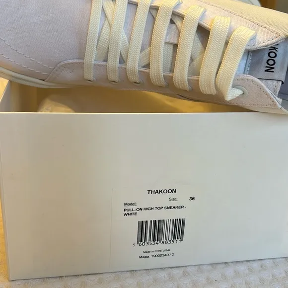 NEW! THAKOON 36/6 White Pull-On High Top Designer Sneakers Athletic Casual