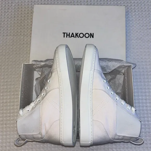 NEW! THAKOON 36/6 White Pull-On High Top Designer Sneakers Athletic Casual