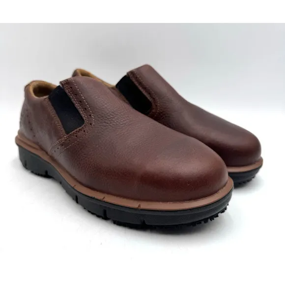 NEW Timberland BOLDON SD  Men's Slip On Safety Shoe Brown US Size 8 Wide NIB