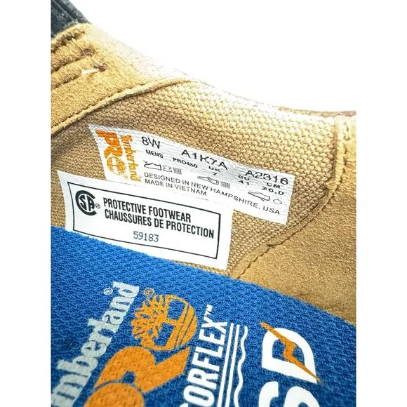 NEW Timberland BOLDON SD  Men's Slip On Safety Shoe Brown US Size 8 Wide NIB