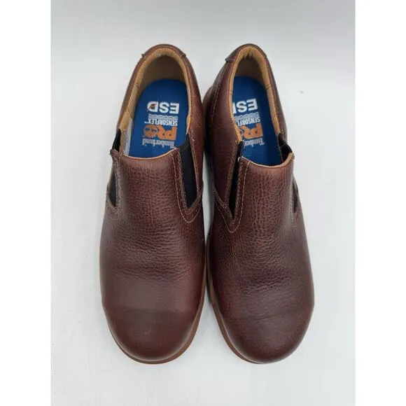 NEW Timberland BOLDON SD  Men's Slip On Safety Shoe Brown US Size 8 Wide NIB