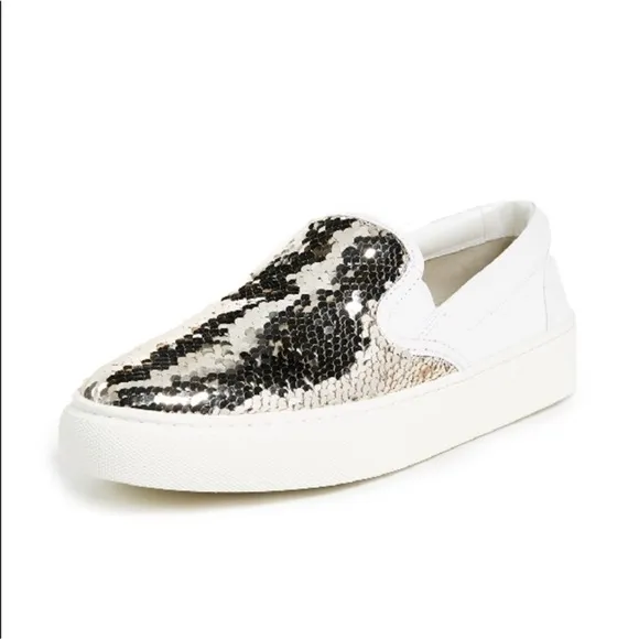 New Tory Burch Carter Flip Sequin Slip-On Sneakers 8