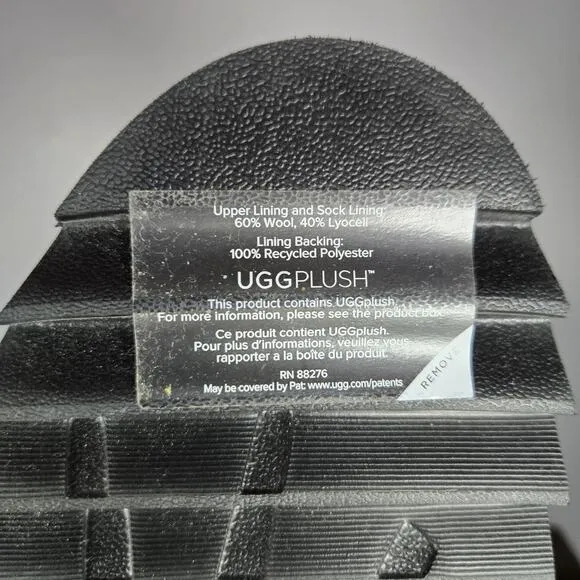 NEW UGG Nita Womens Size 10 Fuzzy Platform Slipper Shoes Genuine Shearling Black