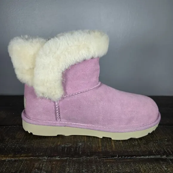 NEW UGG Saniya Shearling Youth Kids Size 3 Boots Shoes Slippers Winter Pink