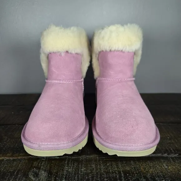 NEW UGG Saniya Shearling Youth Kids Size 3 Boots Shoes Slippers Winter Pink