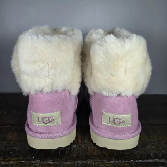 NEW UGG Saniya Shearling Youth Kids Size 3 Boots Shoes Slippers Winter Pink