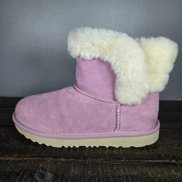 NEW UGG Saniya Shearling Youth Kids Size 3 Boots Shoes Slippers Winter Pink