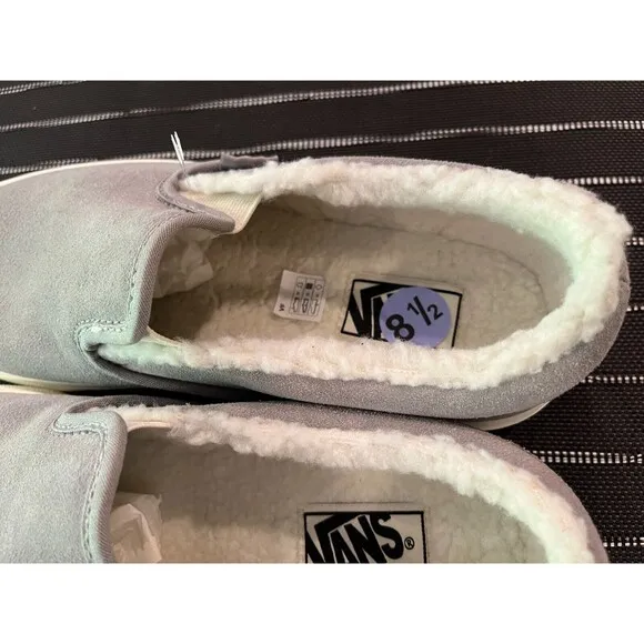 NEW VANS Slip-on COZY HUG DRIZZLE/MARSHMALLOW mens sneaker VN0A7Q5D6J61 Size 8.5