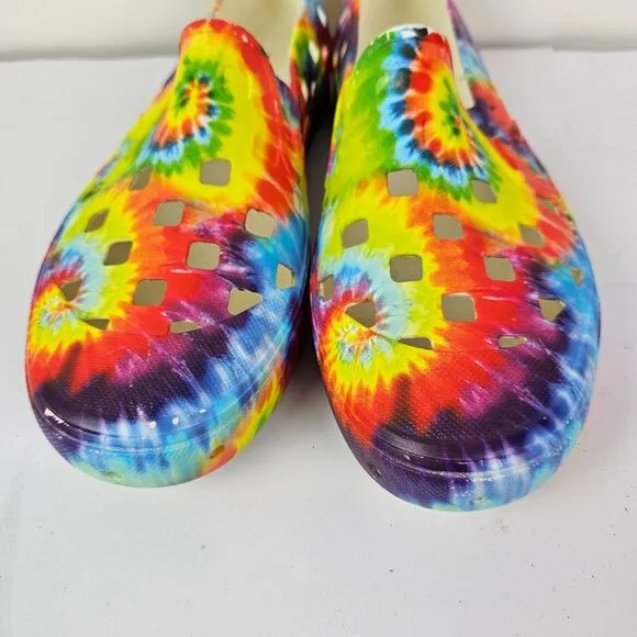 New VANS‎ Slip-On Trek Rubber Shoes Tie Dye Rainbow Mens Size 11