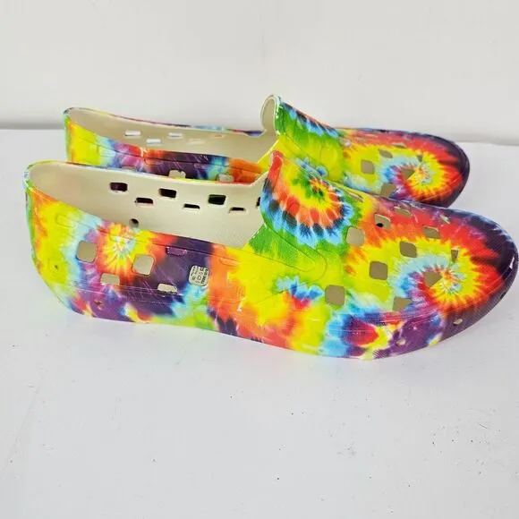 New VANS‎ Slip-On Trek Rubber Shoes Tie Dye Rainbow Mens Size 11