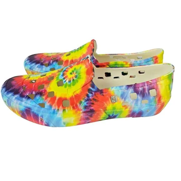 New VANS‎ Slip-On Trek Rubber Shoes Tie Dye Rainbow Mens Size 11