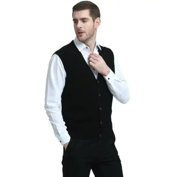 New Vest Sweater Cable Knit Cardigan Black