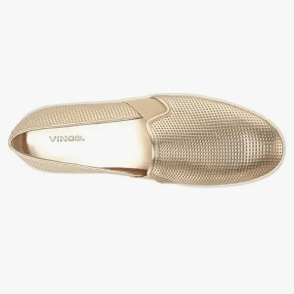 New VinceVince Women's Blair Slip on Sneakers Gold Slip-On Sneakers