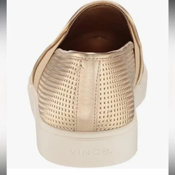 New VinceVince Women's Blair Slip on Sneakers Gold Slip-On Sneakers