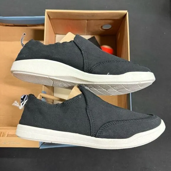 New Vionic Malibu Black Canvas Slip On Sneakers 7.5 Wide