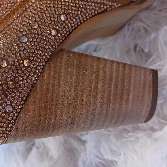 NEW Western Rose Gold Rhinestone Leather DINGO Cowboy Cowgirl Boots SZ 11