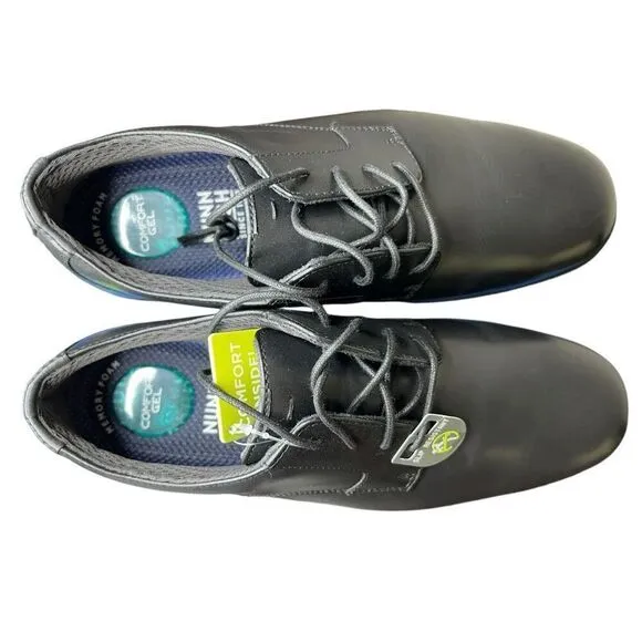 NEW Nunn Bush Men's Marvin Slip Resistant Black Work Safety Shoes 9.5 Extra Wide