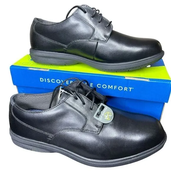 NEW Nunn Bush Men's Marvin Slip Resistant Black Work Safety Shoes 9.5 Extra Wide