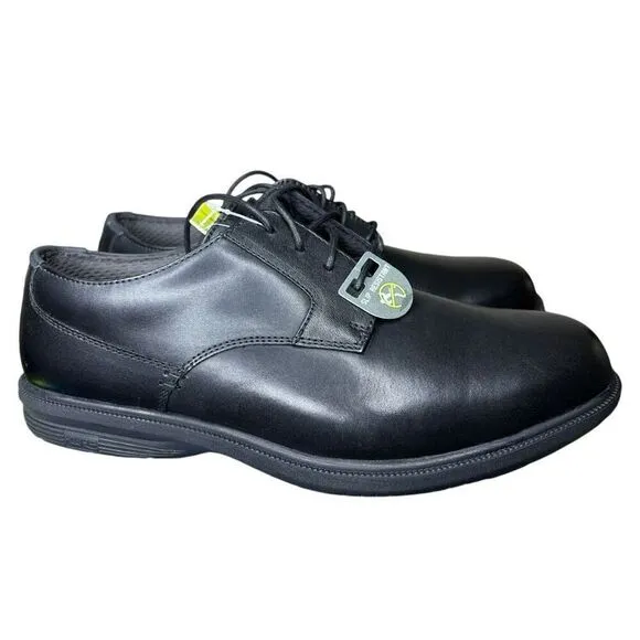 NEW Nunn Bush Men's Marvin Slip Resistant Black Work Safety Shoes 9.5 Extra Wide