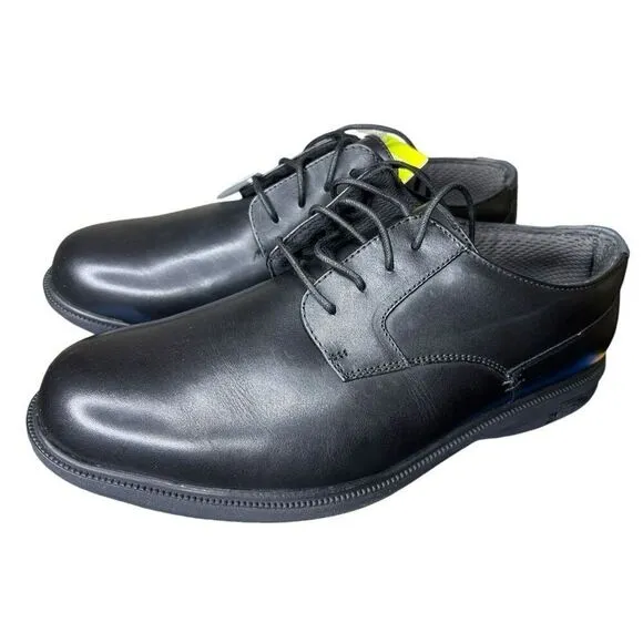 NEW Nunn Bush Men's Marvin Slip Resistant Black Work Safety Shoes 9.5 Extra Wide