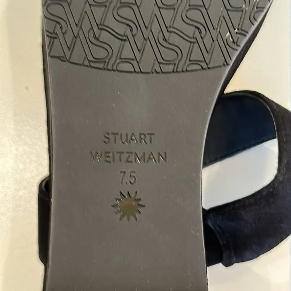 NewStuart Weitzman Black  Suede Women's Sandals. Includes Dust Bag. Size 7.5.