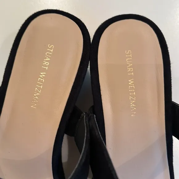 NewStuart Weitzman Black  Suede Women's Sandals. Includes Dust Bag. Size 7.5.