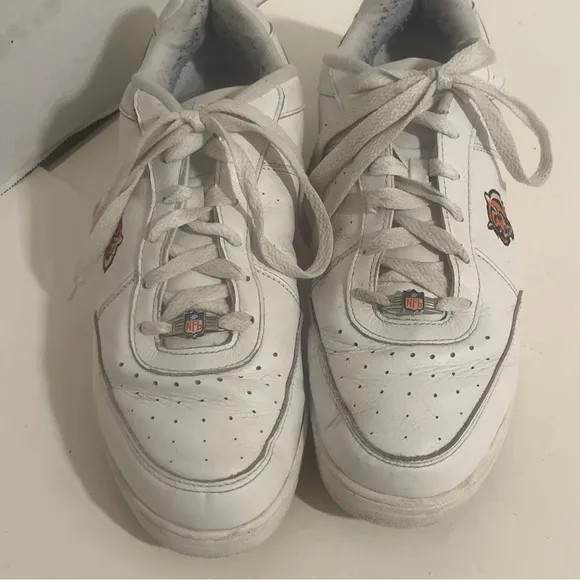 NFL Reebok Cincinnati Bengals Gym White Leather Dad Sneakers Shoes Men's 13.