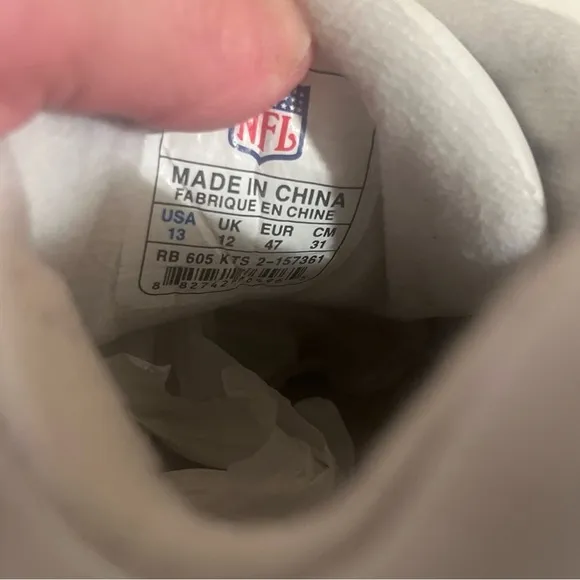 NFL Reebok Cincinnati Bengals Gym White Leather Dad Sneakers Shoes Men's 13.
