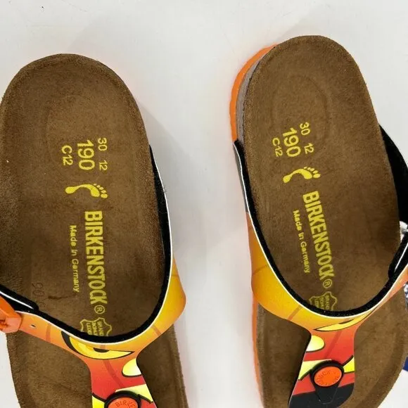 NIB BIRKENSTOCK Kids Gizeh Orange Halloween Pumpkin Sandals Shoes Size 30 / 12
